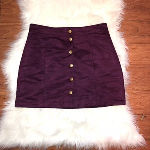 Plum Buttom Up Skirt